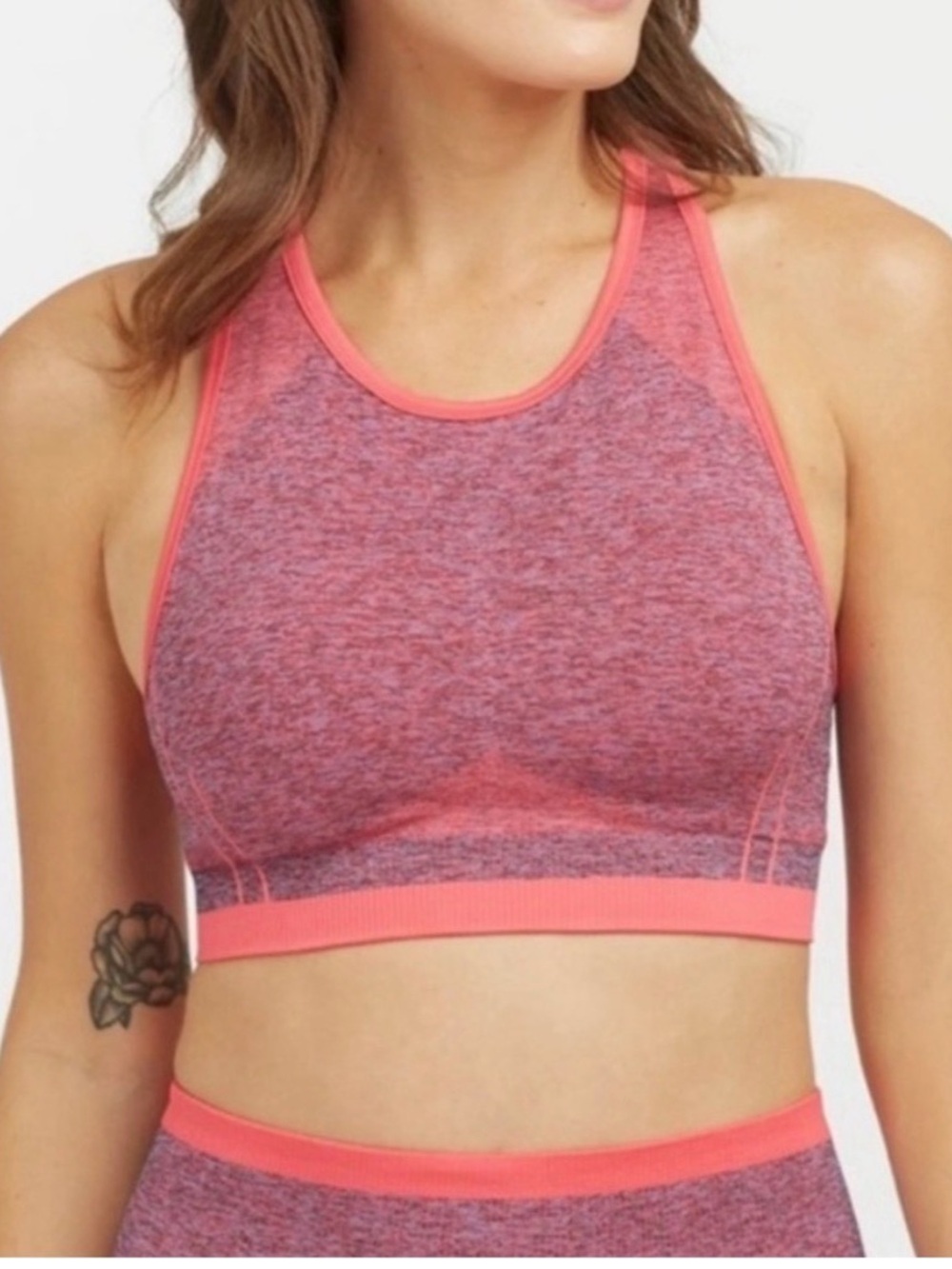 Spanx SeamlessSports Bra - Pink Heather Size Medium